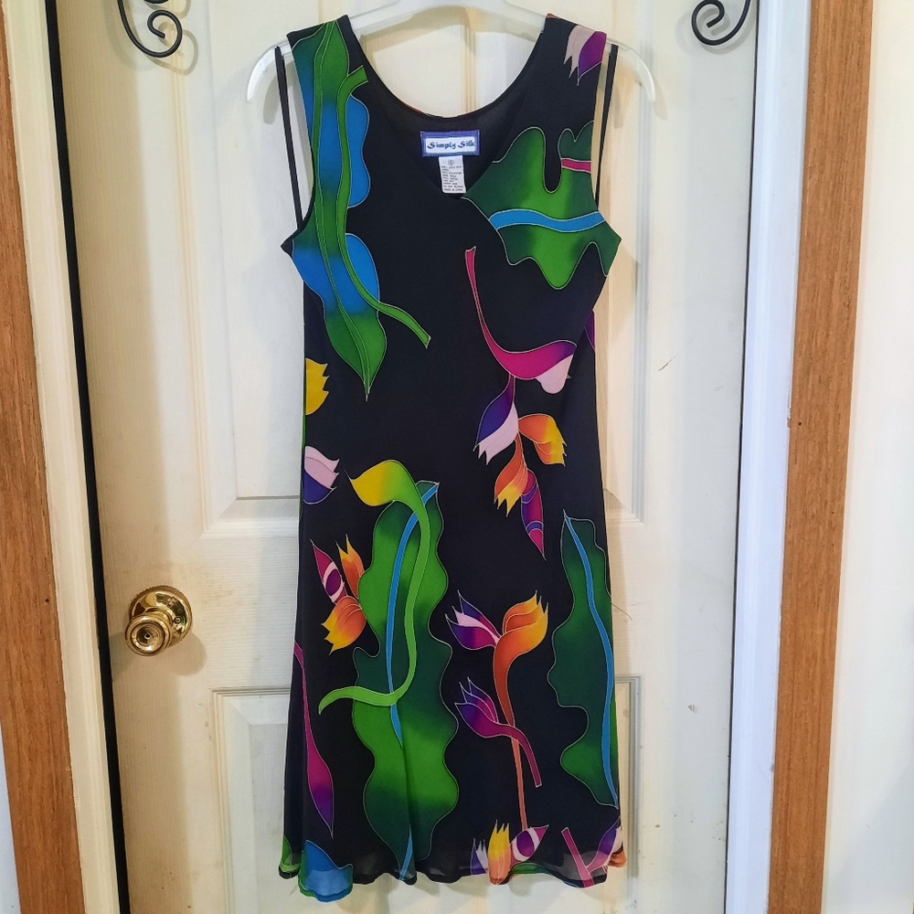 Simply Silk Floral Dress Size S